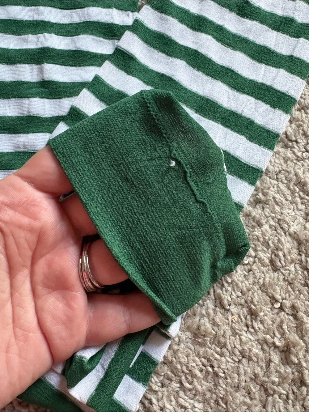 Striped Green & White Women’s Socks